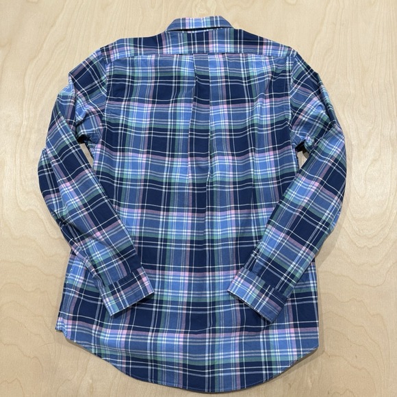 Ralph Lauren Mens Medium Plaid Button Down Shirt Blue Green White Flesh Pony NWT - Picture 3 of 8